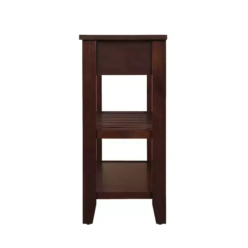 Hostack 42'' Console Table Sideboard with 2 Storage Drawers and 2 Tiers Shelves for Living and Dining Room, Espresso