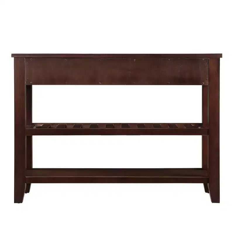 Hostack 42'' Console Table Sideboard with 2 Storage Drawers and 2 Tiers Shelves for Living and Dining Room, Espresso