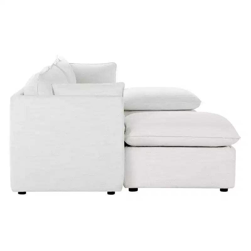 Spruce & Spring Cream 3-Piece Modular Sectional Couch for Living Room
