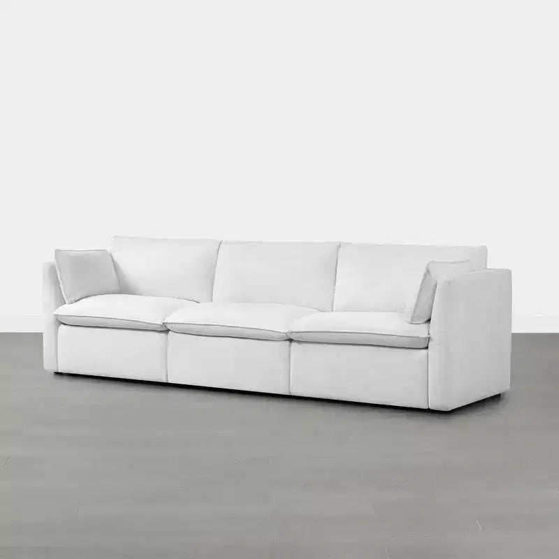 Spruce & Spring Cream 3-Piece Modular Sectional Couch for Living Room