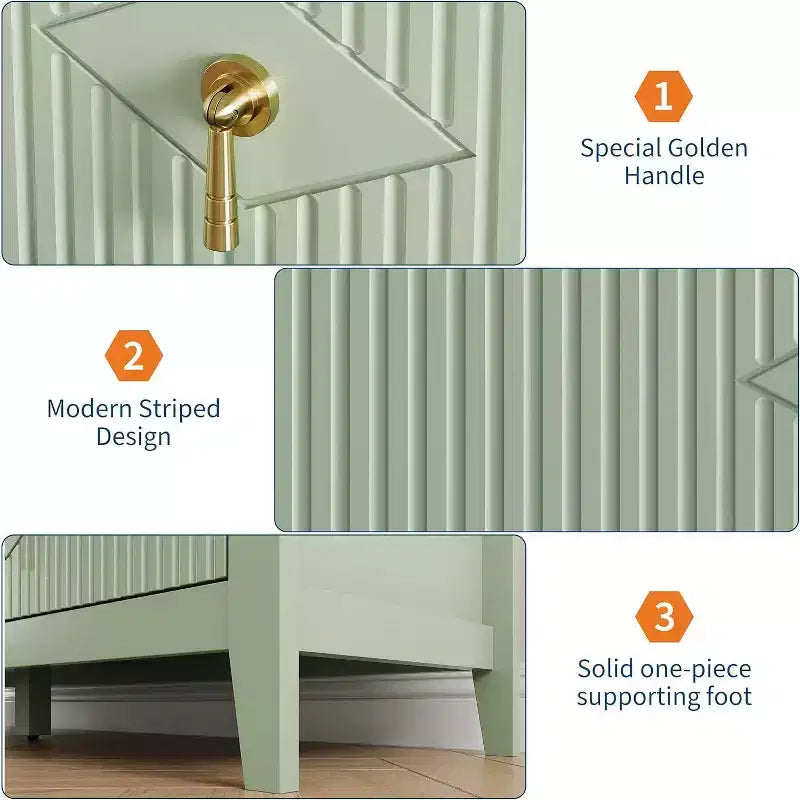 Acekool 54 6-Drawer Fluted Dresser, Modern Storage Chest, Closet or Hallway