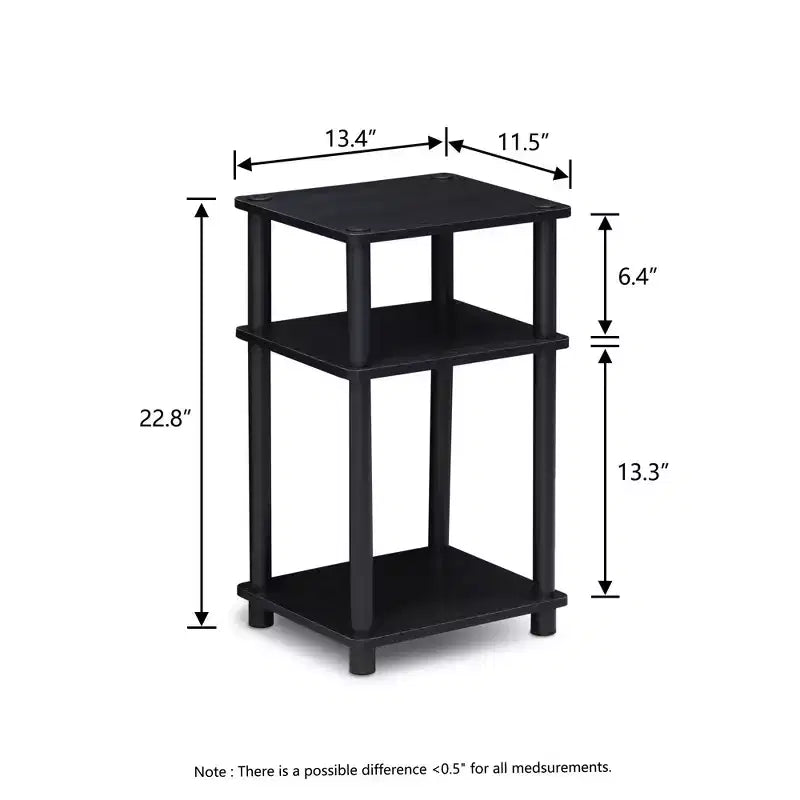 HOMLUX 2 PCS End Table 3-Tier Sofa Side Table Nightstand with Storage Shelf