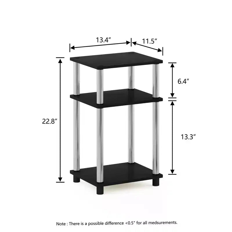 HOMLUX 2 PCS End Table 3-Tier Sofa Side Table Nightstand with Storage Shelf