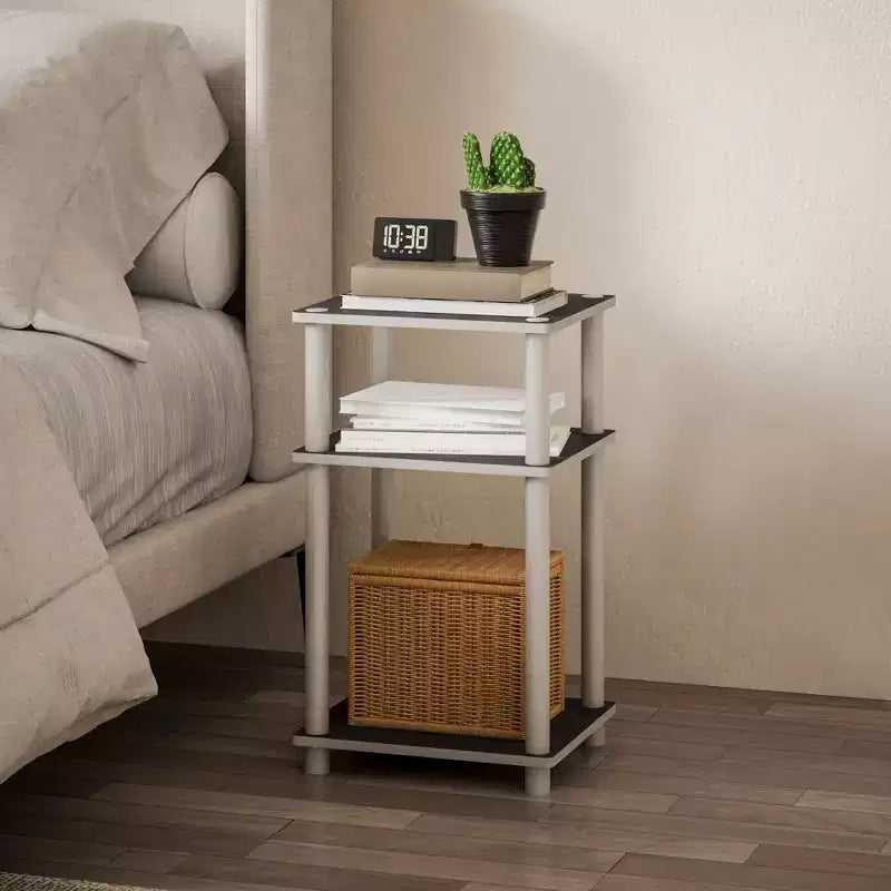 HOMLUX 2 PCS End Table 3-Tier Sofa Side Table Nightstand with Storage Shelf