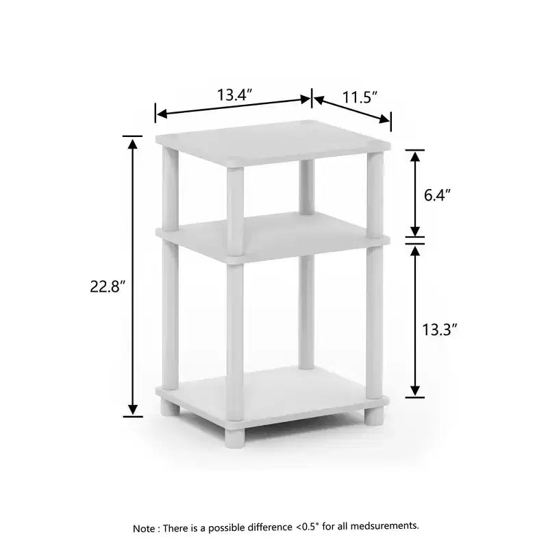 HOMLUX 2 PCS End Table 3-Tier Sofa Side Table Nightstand with Storage Shelf