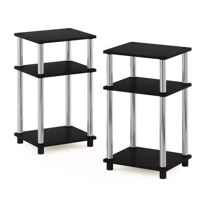 HOMLUX 2 PCS End Table 3-Tier Sofa Side Table Nightstand with Storage Shelf