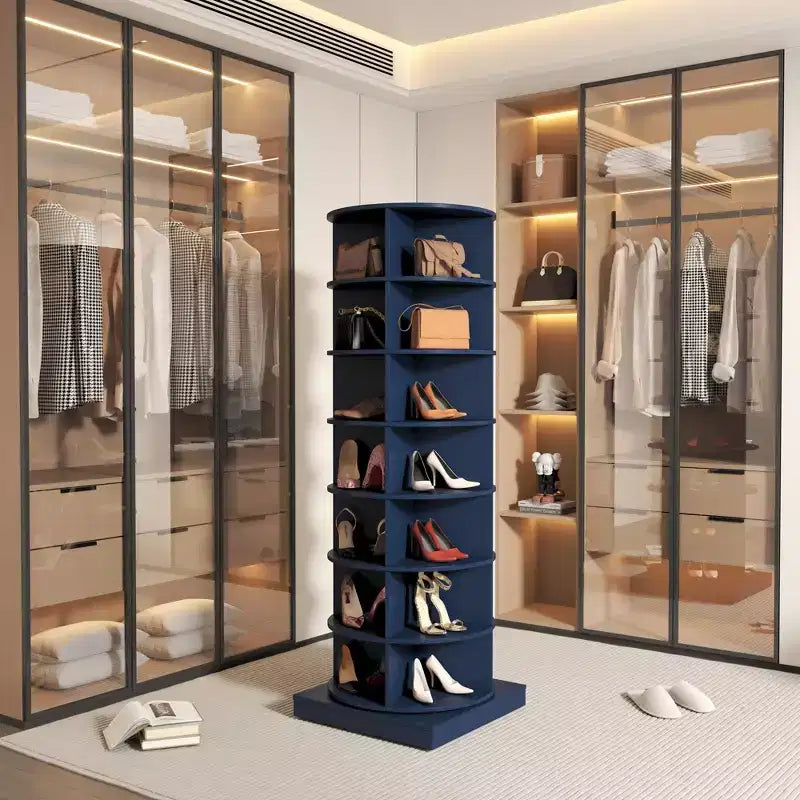 Okak Shoe Cabinet, Display Cabinet with 360 Rotating 6 Shelves,Cabinet for Living Room, Entryway, Hallway