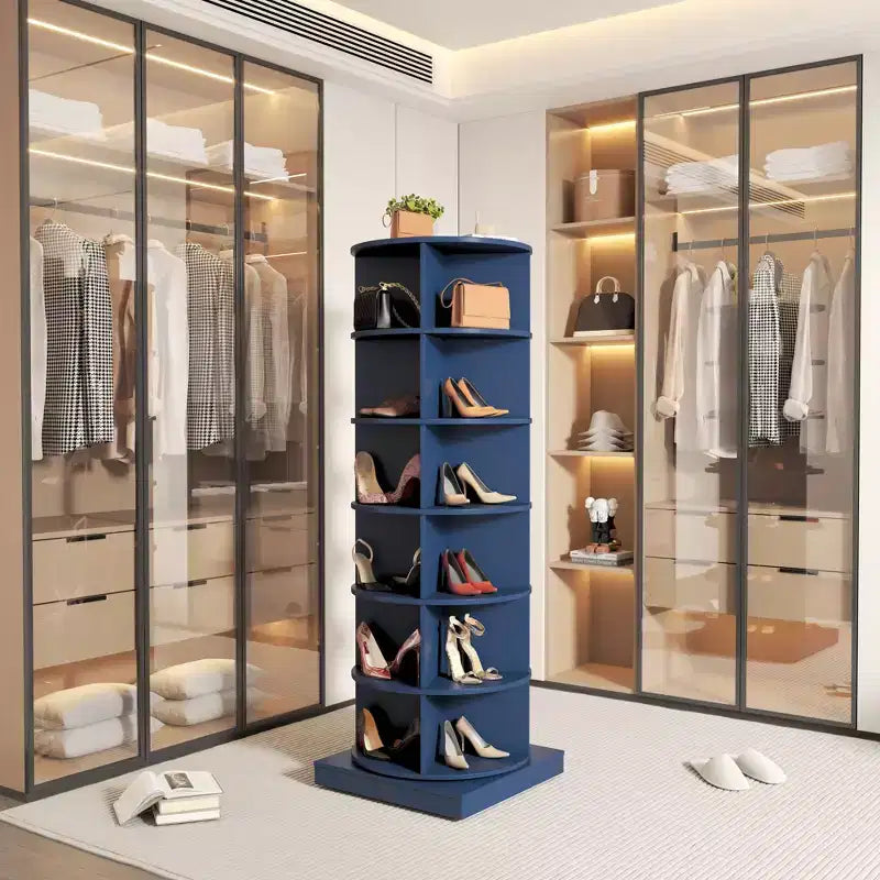 Okak Shoe Cabinet, Display Cabinet with 360 Rotating 6 Shelves,Cabinet for Living Room, Entryway, Hallway