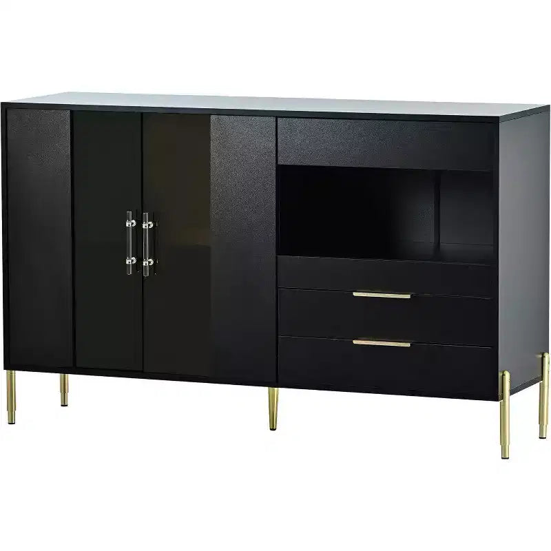 Modern Storage Cabinet with Acrylic Doors, Adjustable Shelves for Kitchen, Dining Room, Living Room, Corridor, Home Office, Spacious Organizer