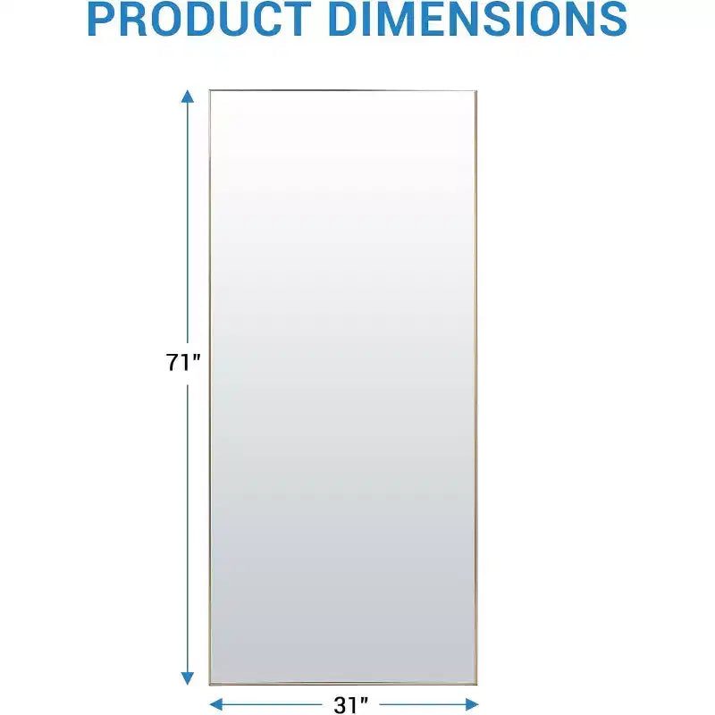 Full Length Mirror 76x34 Full Body Floor Mirror for Bedroom or Cloakroom, Can Stand Alone, Hang or Lean Against Wall