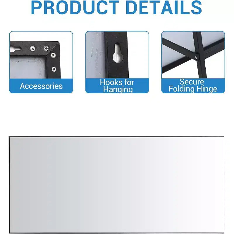 Full Length Mirror 76x34 Full Body Floor Mirror for Bedroom or Cloakroom, Can Stand Alone, Hang or Lean Against Wall