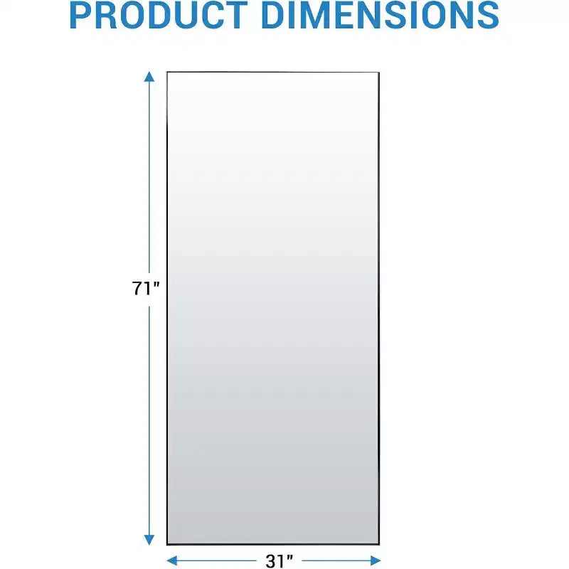 Full Length Mirror 76x34 Full Body Floor Mirror for Bedroom or Cloakroom, Can Stand Alone, Hang or Lean Against Wall