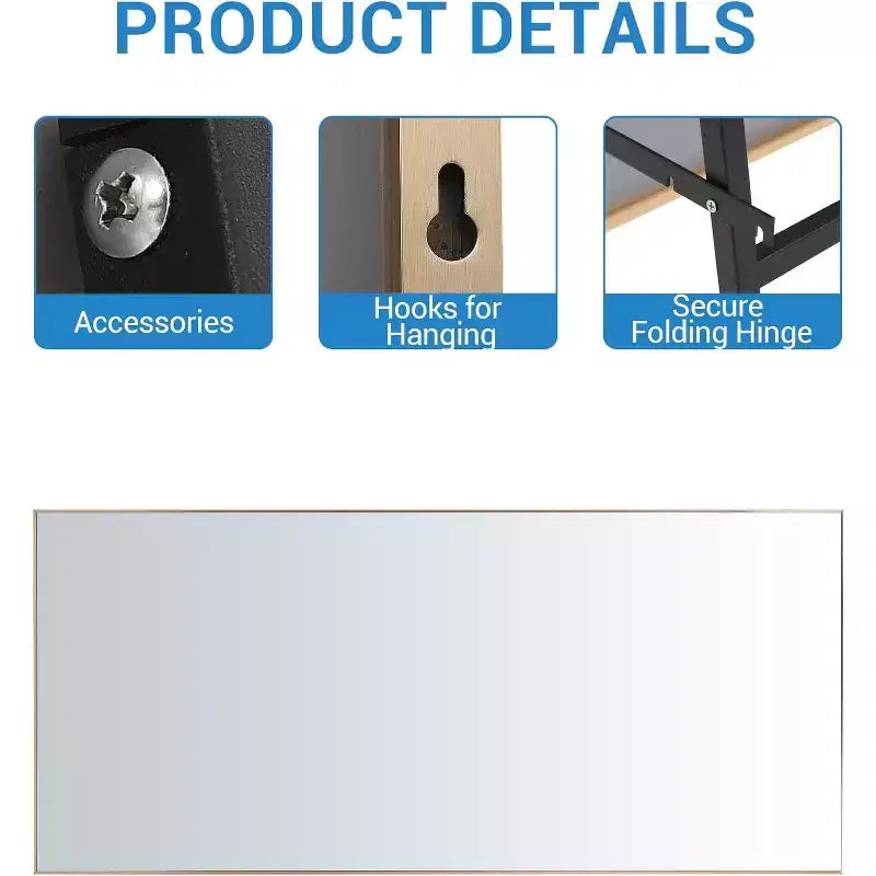 Full Length Mirror 76x34 Full Body Floor Mirror for Bedroom or Cloakroom, Can Stand Alone, Hang or Lean Against Wall