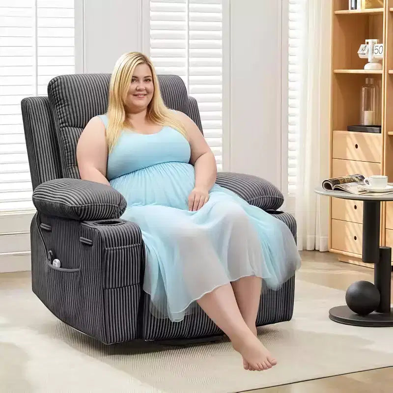 GustoWave Oversized Power Lift Recliner with Massage & Heat for Elderly, Big & Tall Reclining Chair, Single Lazy Boy Recliner Sofa