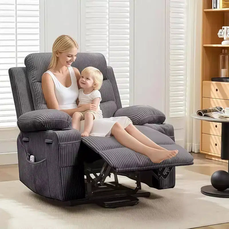GustoWave Oversized Power Lift Recliner with Massage & Heat for Elderly, Big & Tall Reclining Chair, Single Lazy Boy Recliner Sofa