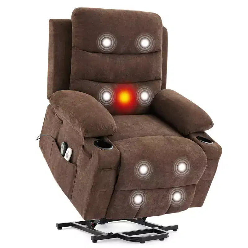 GustoWave Oversized Power Lift Recliner with Massage & Heat for Elderly, Big & Tall Reclining Chair, Single Lazy Boy Recliner Sofa