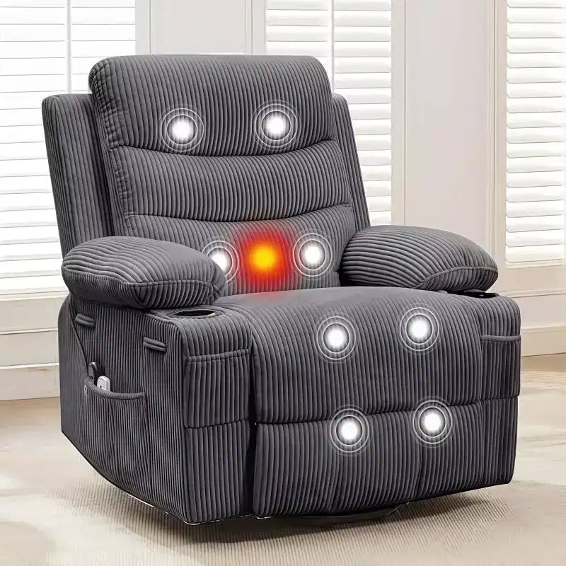GustoWave Oversized Power Lift Recliner with Massage & Heat for Elderly, Big & Tall Reclining Chair, Single Lazy Boy Recliner Sofa