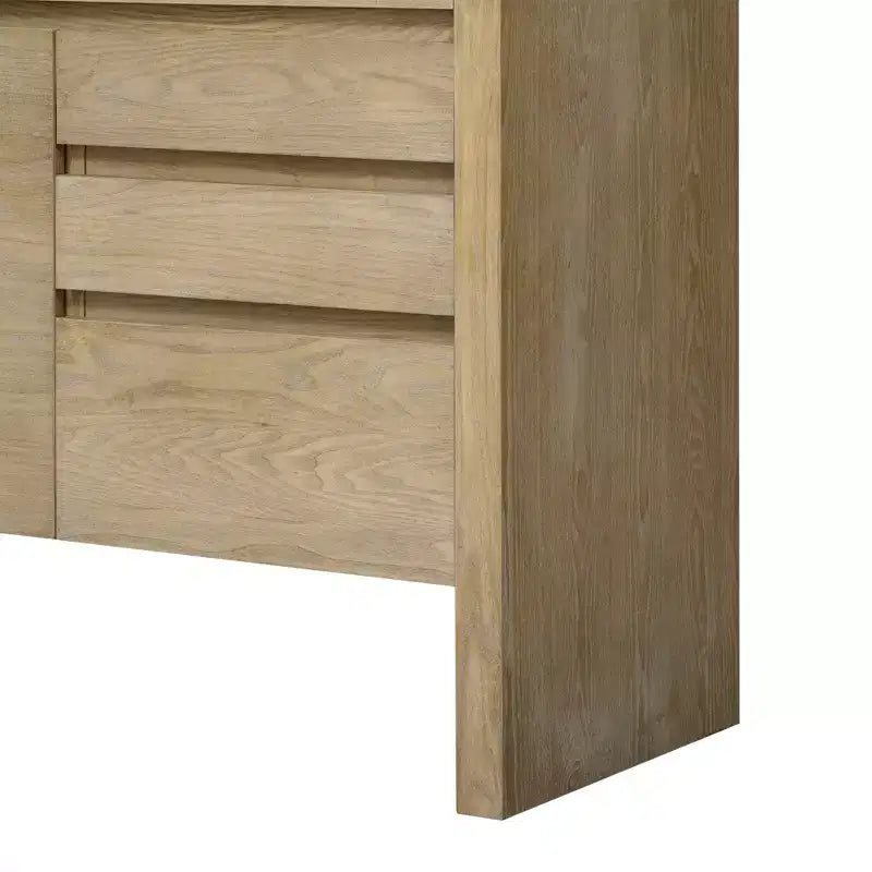 Luxystar Modern 60 Sideboard Buffet Cabinet with Storage Open Shelf and Drawers, Natural