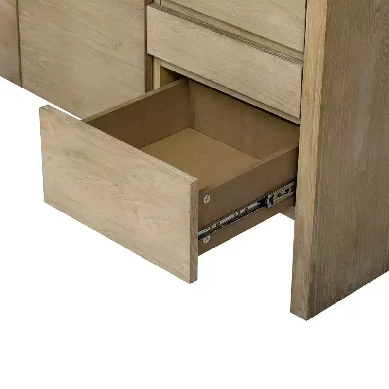 Luxystar Modern 60 Sideboard Buffet Cabinet with Storage Open Shelf and Drawers, Natural