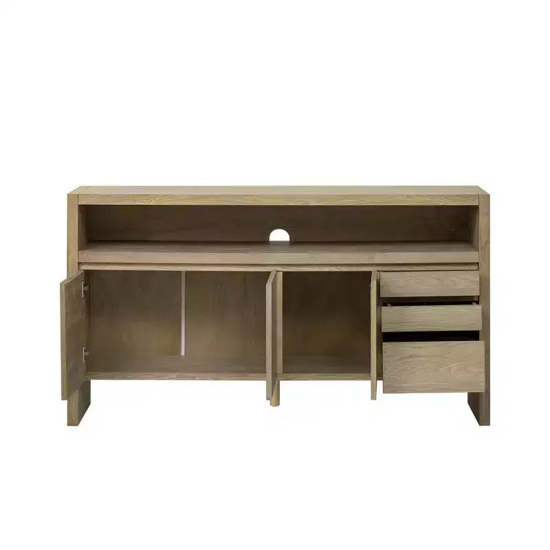 Luxystar Modern 60 Sideboard Buffet Cabinet with Storage Open Shelf and Drawers, Natural