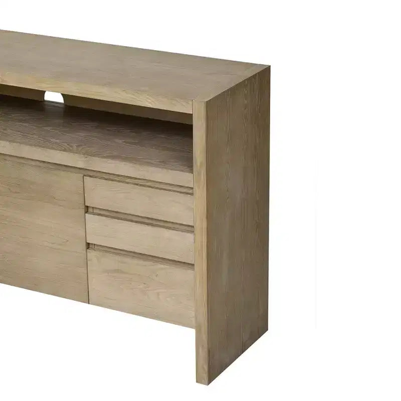 Luxystar Modern 60 Sideboard Buffet Cabinet with Storage Open Shelf and Drawers, Natural