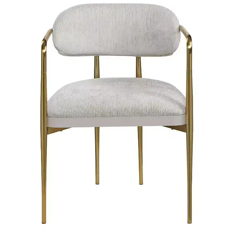 GDFStudio Felix Modern Chenill Upholstered Arm Chair with Gold Metal Frame(Set of 2)