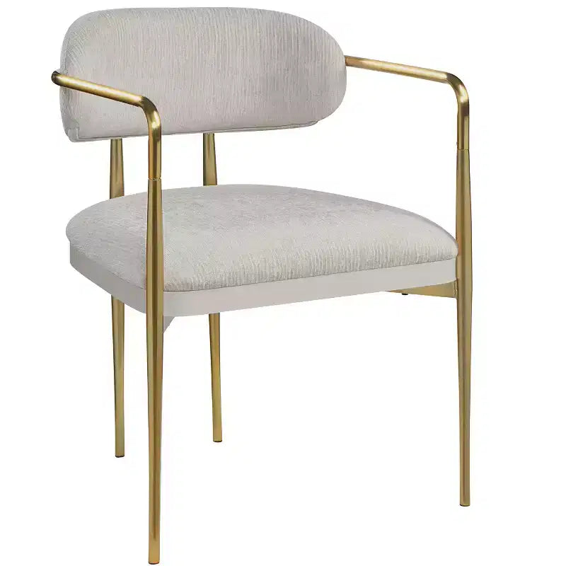 GDFStudio Felix Modern Chenill Upholstered Arm Chair with Gold Metal Frame(Set of 2)