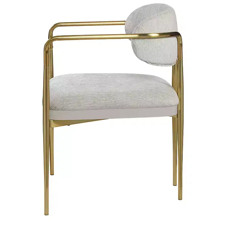 GDFStudio Felix Modern Chenill Upholstered Arm Chair with Gold Metal Frame(Set of 2)