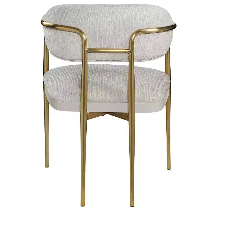GDFStudio Felix Modern Chenill Upholstered Arm Chair with Gold Metal Frame(Set of 2)
