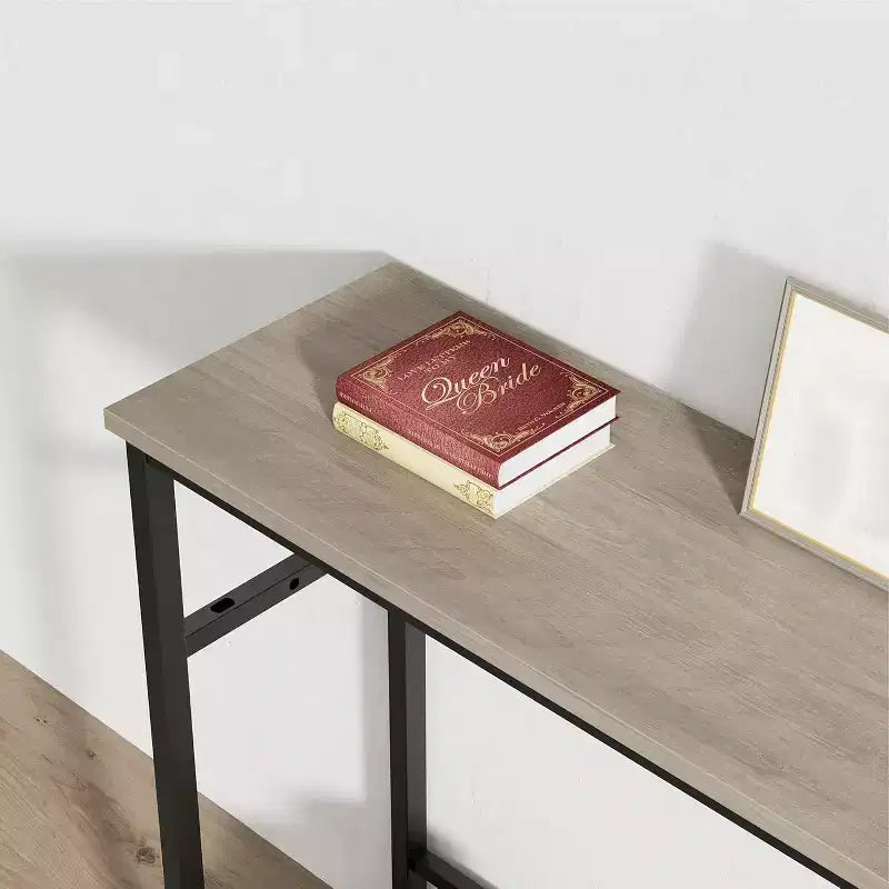 39 Console Table, 2-Tiered Narrow Sofa Table, Sofa Back Table with Adjustable Shelf, Living Room Hallway Entrance Console Table