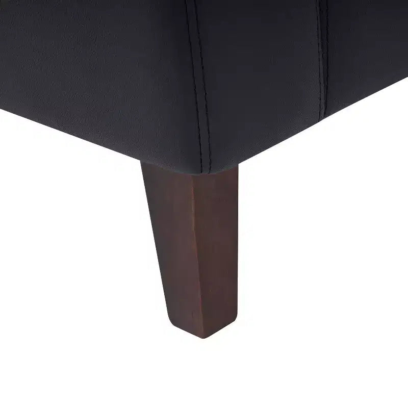 Flash Furniture HERCULES Artemis Upholstered Right Arm Reception Chair, 2 AC Outlets/1 USB/1 USB-C Port and Wood Walnut Legs w/ Adjustable Floor Glide