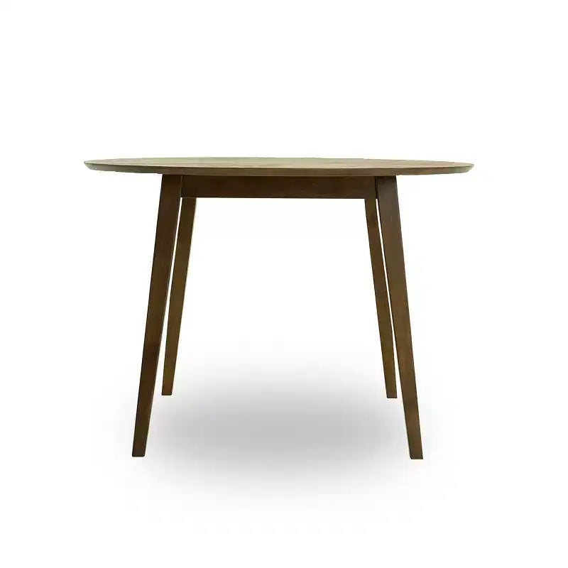 48 Mid-Century Walnut Solid-Wood Dining Table  Kid-Safe Beveled Edge, Seats 4, Brown Stain Finish