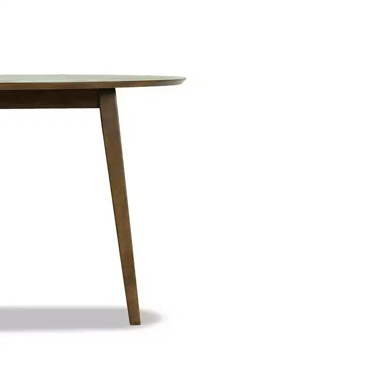 48 Mid-Century Walnut Solid-Wood Dining Table  Kid-Safe Beveled Edge, Seats 4, Brown Stain Finish