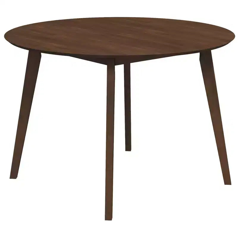 48 Mid-Century Walnut Solid-Wood Dining Table  Kid-Safe Beveled Edge, Seats 4, Brown Stain Finish