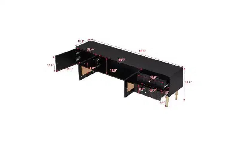 Acekool TV Stand with Storage Drawers and Cabinets, Easy Assembly Media Console for TVs up to 80, White