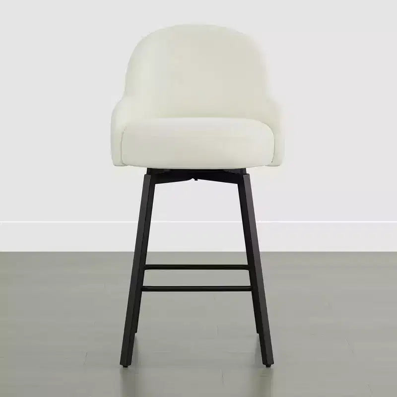 Spruce&Spring Modern Swivel Counter Stool with Curved Low Back & Plush Upholstered Seat