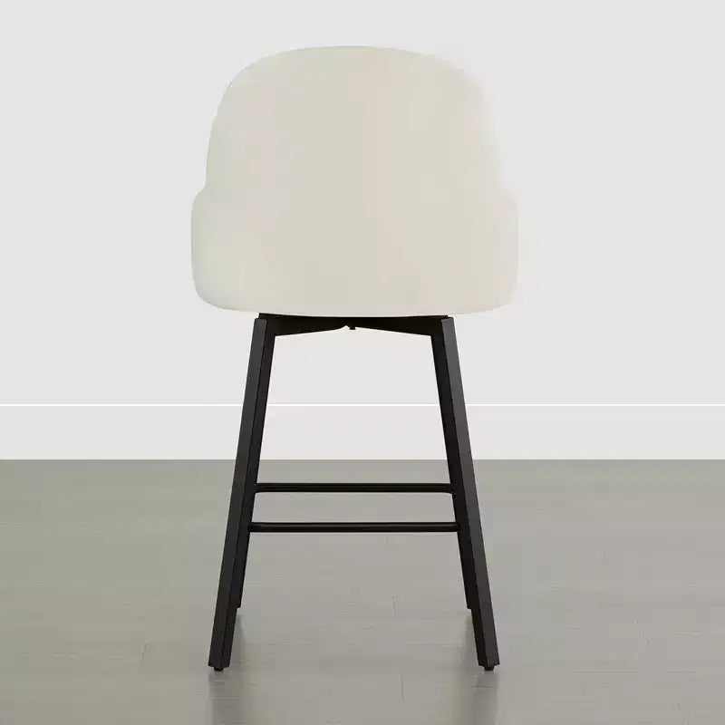 Spruce&Spring Modern Swivel Counter Stool with Curved Low Back & Plush Upholstered Seat