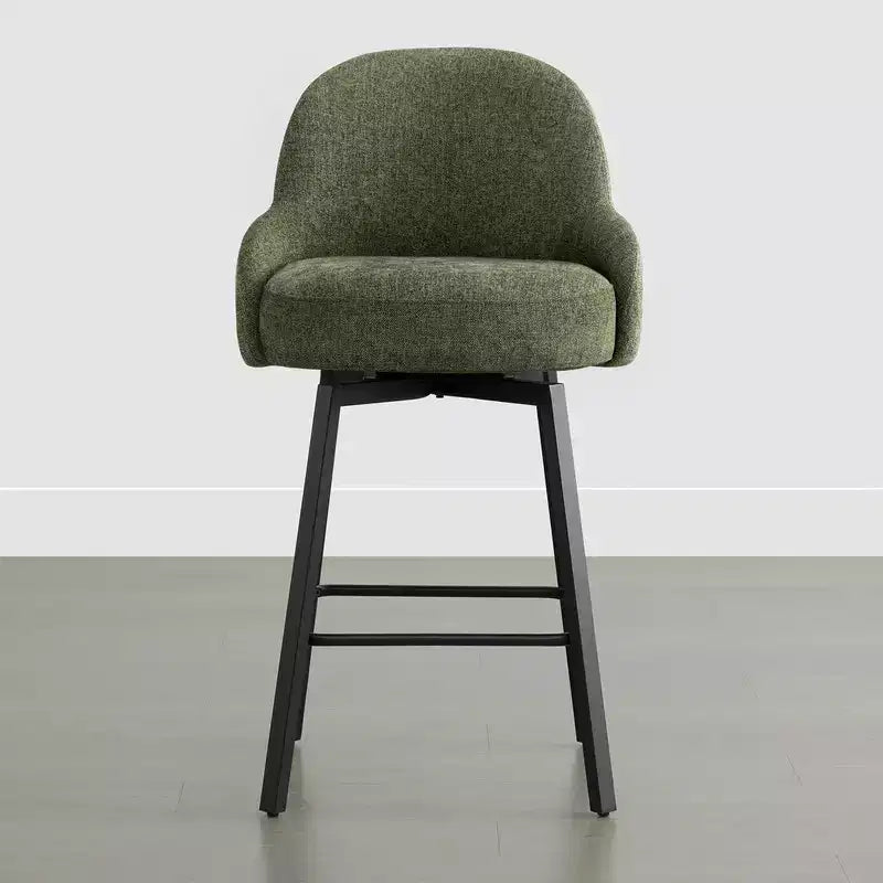 Spruce&Spring Modern Swivel Counter Stool with Curved Low Back & Plush Upholstered Seat