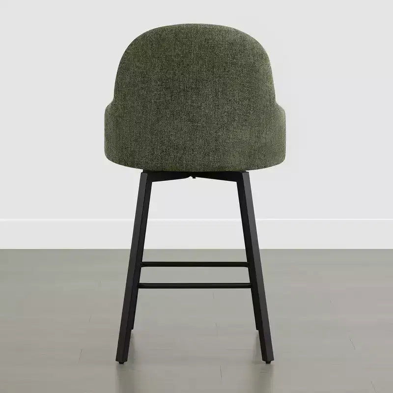Spruce&Spring Modern Swivel Counter Stool with Curved Low Back & Plush Upholstered Seat