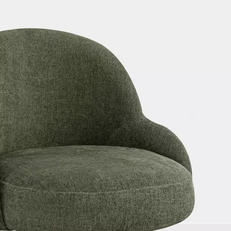 Spruce&Spring Modern Swivel Counter Stool with Curved Low Back & Plush Upholstered Seat