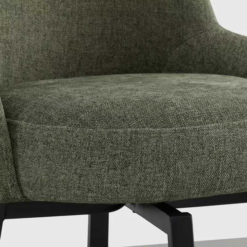 Spruce&Spring Modern Swivel Counter Stool with Curved Low Back & Plush Upholstered Seat