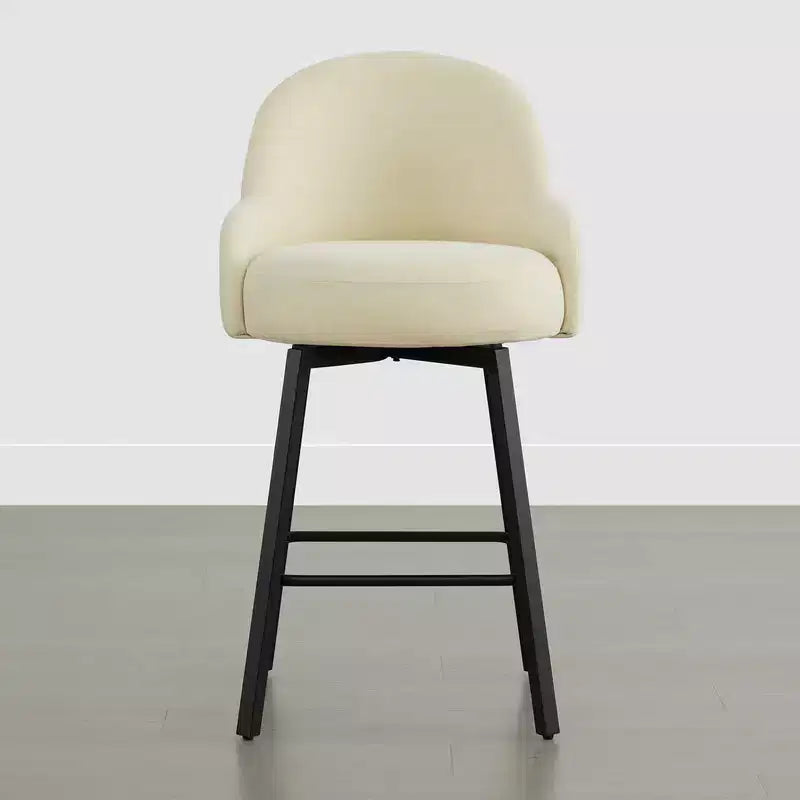 Spruce&Spring Modern Swivel Counter Stool with Curved Low Back & Plush Upholstered Seat