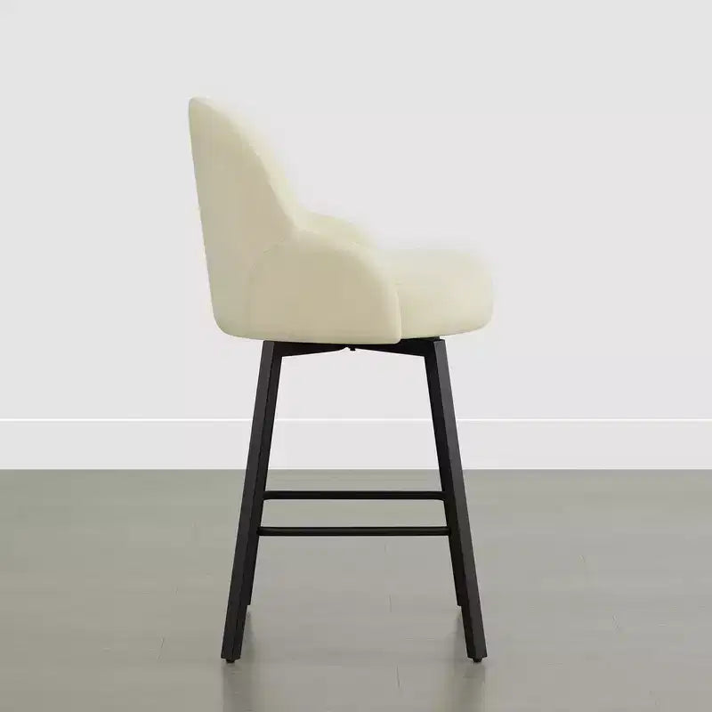 Spruce&Spring Modern Swivel Counter Stool with Curved Low Back & Plush Upholstered Seat