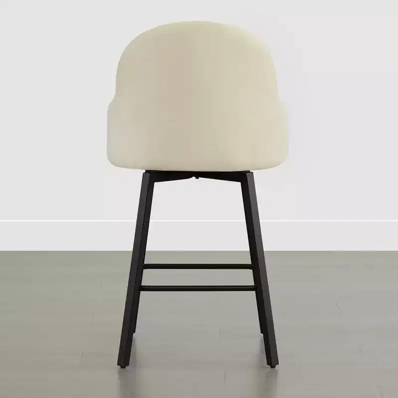 Spruce&Spring Modern Swivel Counter Stool with Curved Low Back & Plush Upholstered Seat