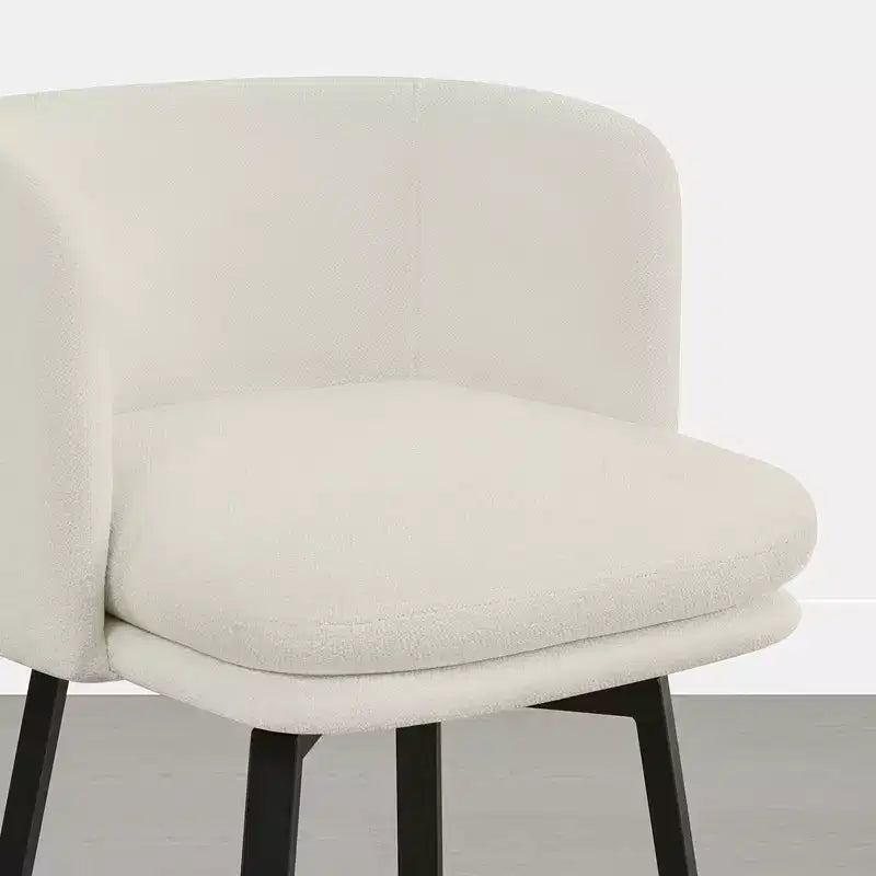 Spruce&Spring Upholstered Barrel-Back Swivel Counter Stool with Double-layer Seat & Metal Base