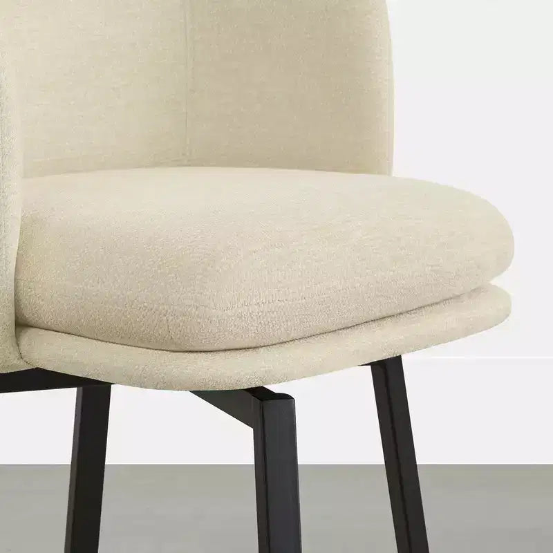Spruce&Spring Upholstered Barrel-Back Swivel Counter Stool with Double-layer Seat & Metal Base