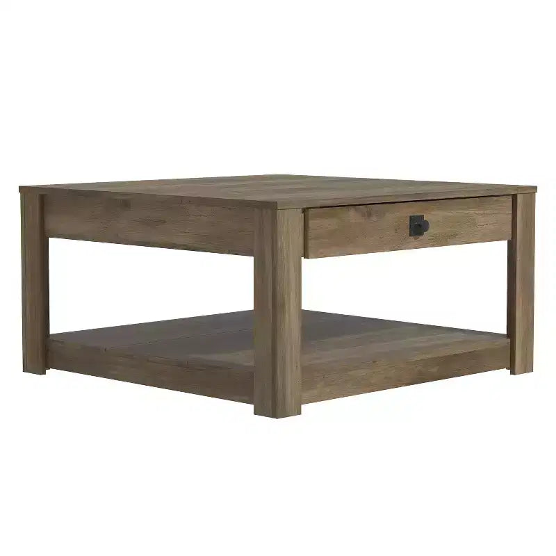 Galano Philia Coffee Table With Drawer - Knotty Oak