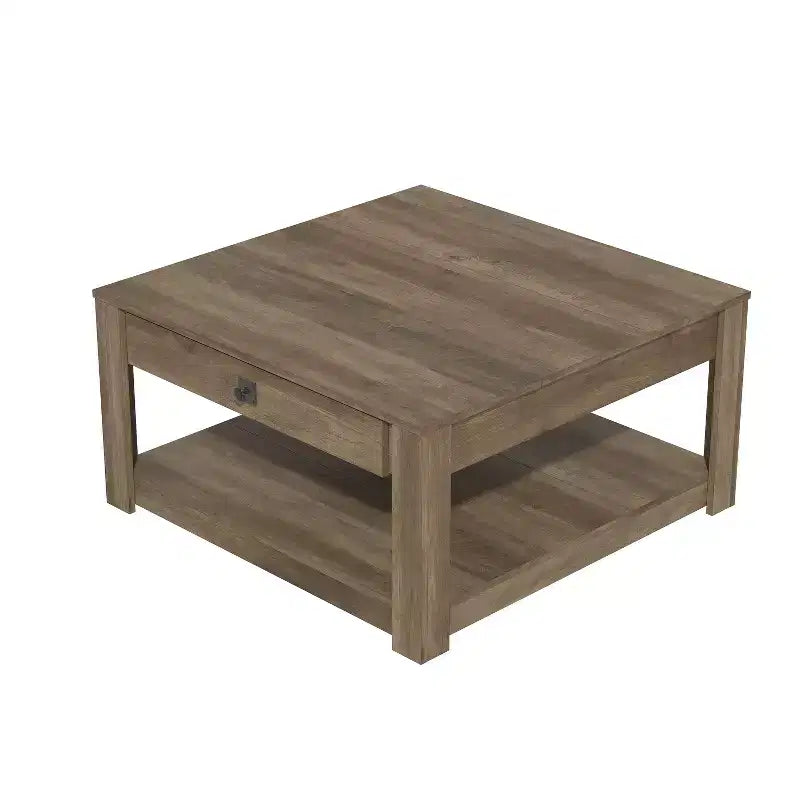 Galano Philia Coffee Table With Drawer - Knotty Oak