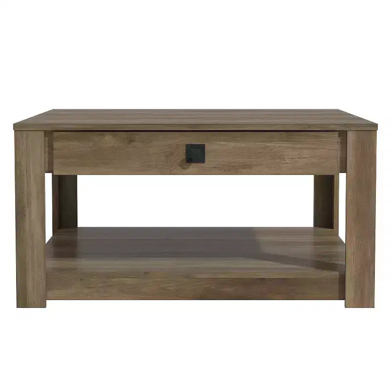 Galano Philia Coffee Table With Drawer - Knotty Oak