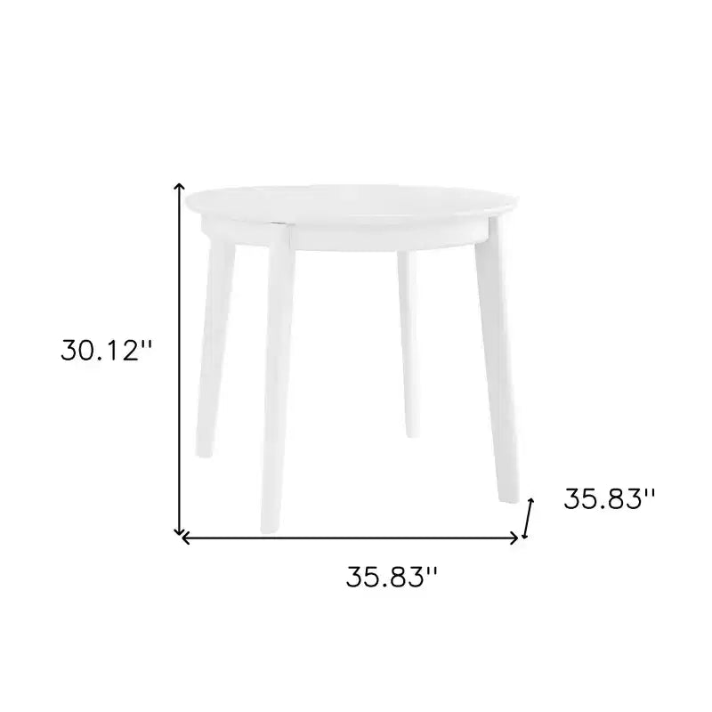 HomeRoots 36 White Wood Round Top Dining Table
